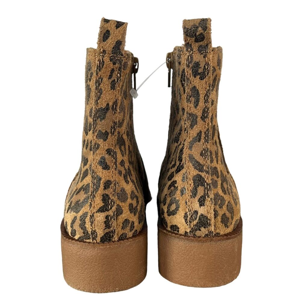 Lucky Brand Ressy Ankle Booties Womens 6M Tan Black Leather Animal Print Boots - Picture 11 of 16